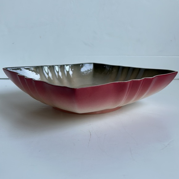 Vintage MCM Los Angeles Pottery 101 ombre pink and black platter dish pottery - Picture 1 of 14